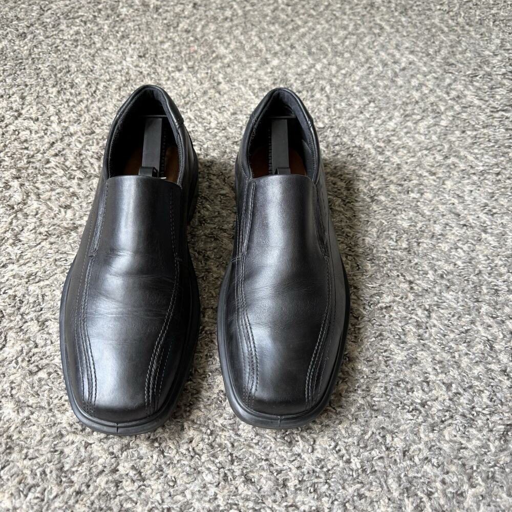 ECCO New Jersey Slip On Loafers Shoes Men's BLACK Leather Size 43 US 9 Comfort